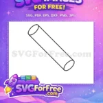 Free black outline tube Free geometric shape simple design Free SVG - Instant Download