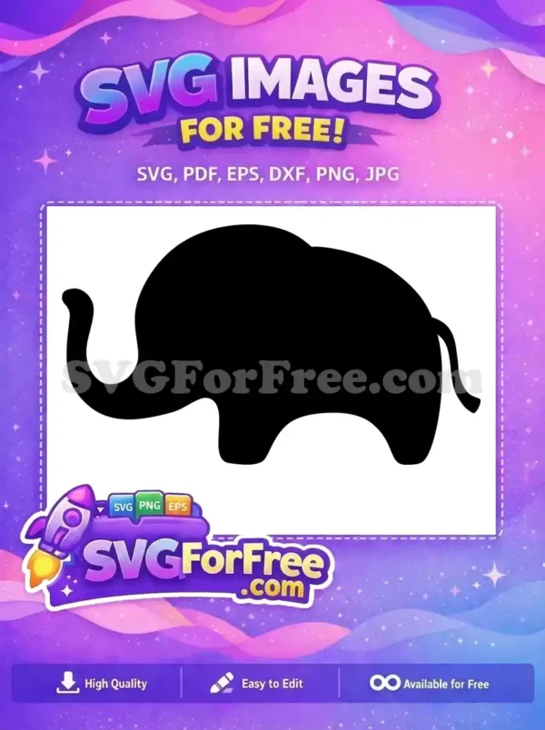 Free Black Elephant Silhouette Free Cute Baby Elephant Clip Art Free SVG