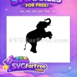 Free Playful Elephant Free Trunk Up Silhouette Safari Free SVG - Instant Download