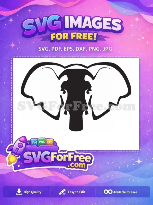 Free Black Elephant Head Silhouette Free Majestic Safari Animal Free SVG Free Black Elephant Head Silhouette Free Majestic Safari Animal Free SVG