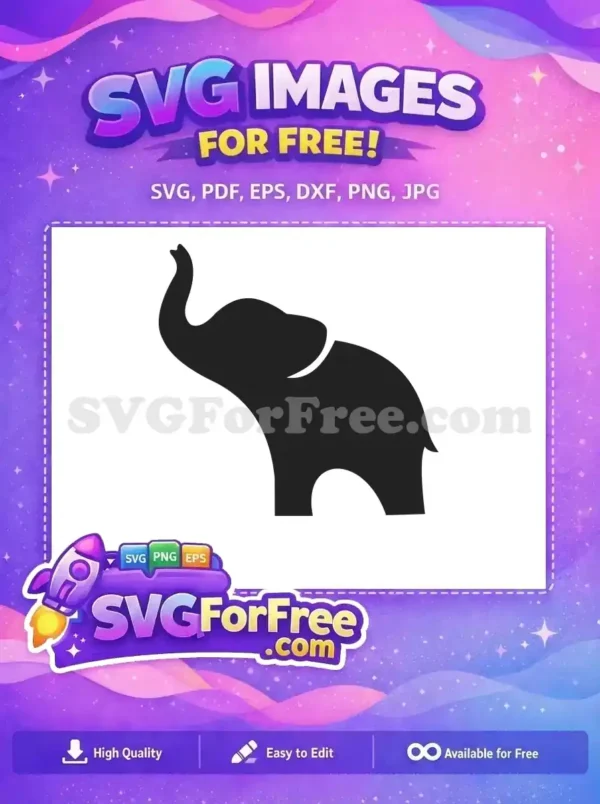 Free Black Elephant Silhouette Free Majestic Safari Animal Free SVG