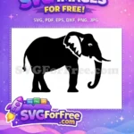 Free Dumbo silhouette Free curled trunk Disney Elephant Free SVG - Instant Download