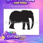 Free Black Elephant Free Safari Silhouette Wildlife Free SVG - Instant Download