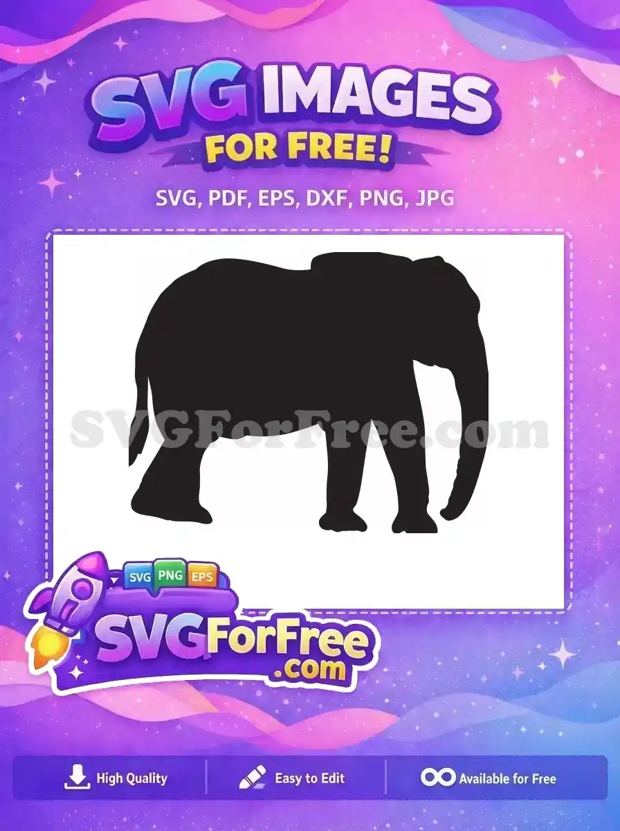 Free Black Elephant Free Safari Silhouette Wildlife Free SVG