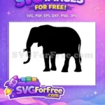Free Elegant Elephant Free Simple Silhouette Wildlife Art Free SVG - Instant Download