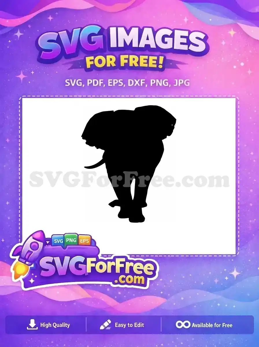 Free Graceful Design Free Wildlife Art Elephant Silhouette Free SVG