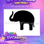 Free Cute Elephant Silhouette Free Minimalist Black Nursery Decor Free SVG - Instant Download