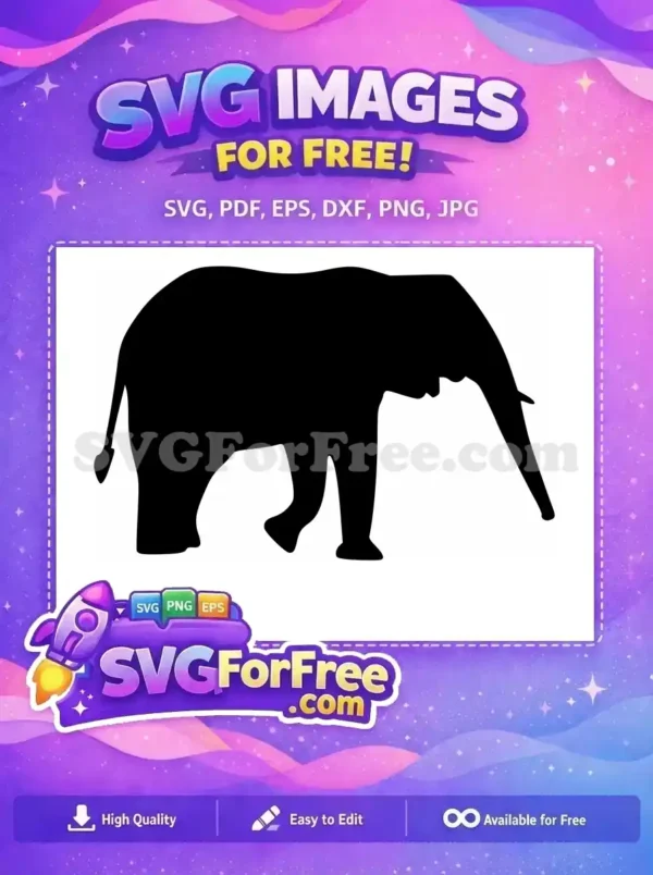 Free Black Elephant Free Detailed Silhouette Safari Wildlife Free SVG Free Black Elephant Free Detailed Silhouette Safari Wildlife Free SVG