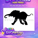 Free Flying Dumbo Free Elephant Silhouette Disney Cartoon Free SVG - Instant Download