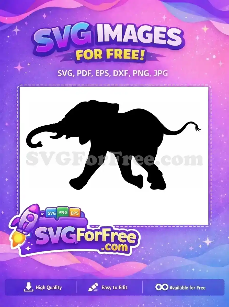 Free Flying Dumbo Free Elephant Silhouette Disney Cartoon Free SVG