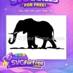 Free Majestic Elephant Free Detailed Silhouette Wildlife Free SVG - Instant Download