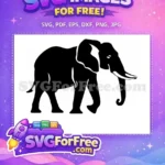 Free Majestic Elephant Free Graceful Silhouette Safari Animal Free SVG - Instant Download