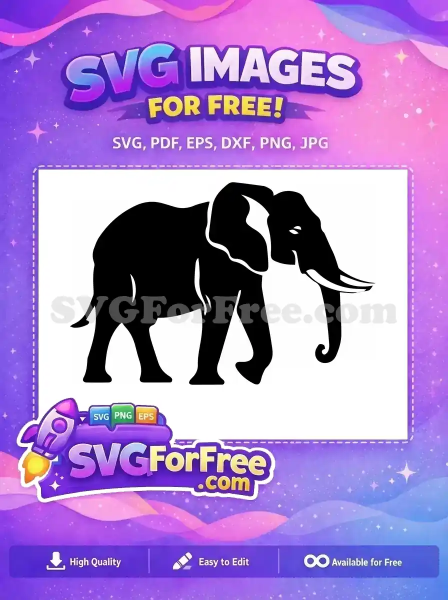 Free Majestic Elephant Free Graceful Silhouette Safari Animal Free SVG
