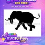 Free Dumbo Silhouette Free Cute Flying Dumbo Free SVG - Instant Download