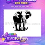 Free Majestic Elephant Free Graceful Animal Elephant Silhouette Free SVG 1 - Instant Download