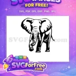 Free Majestic Elephant Free Walking African Animal Wild Jungle Free SVG - Instant Download