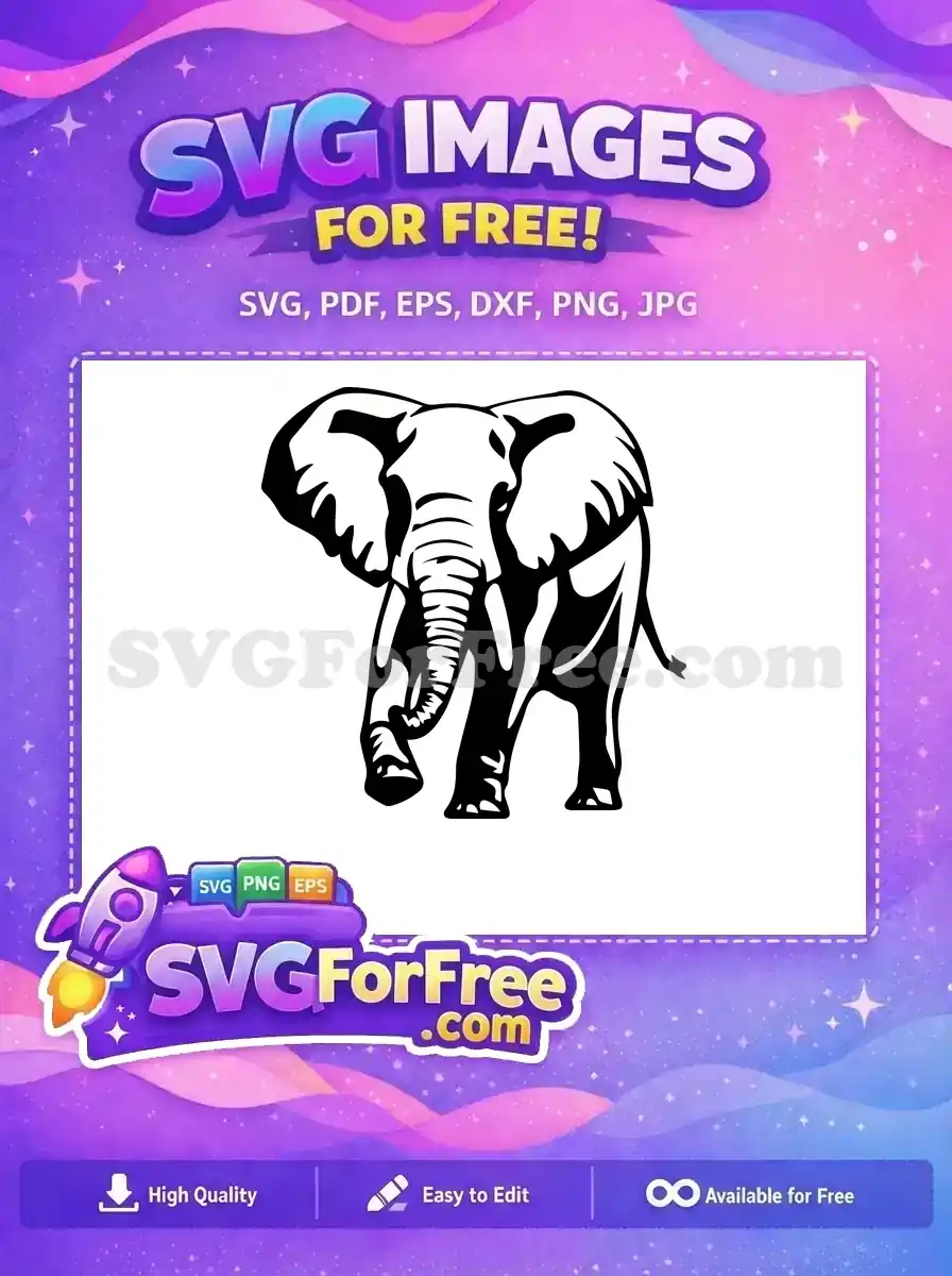 Free Majestic Elephant Free Walking African Animal Wild Jungle Free SVG
