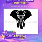 Free graceful standing Free detailed tusk Elephant Silhouette Free SVG - Instant Download
