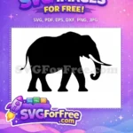 Free Elephant Silhouette Free Majestic Animal Design Safari Wildlife Free SVG - Instant Download