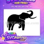 Free Black Elephant Free Tusked Trunk Silhouette Wildlife Free SVG - Instant Download