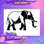 Free Elegant Elephant Silhouette Free Jungle Safari Outline African Wildlife Free SVG - Instant Download