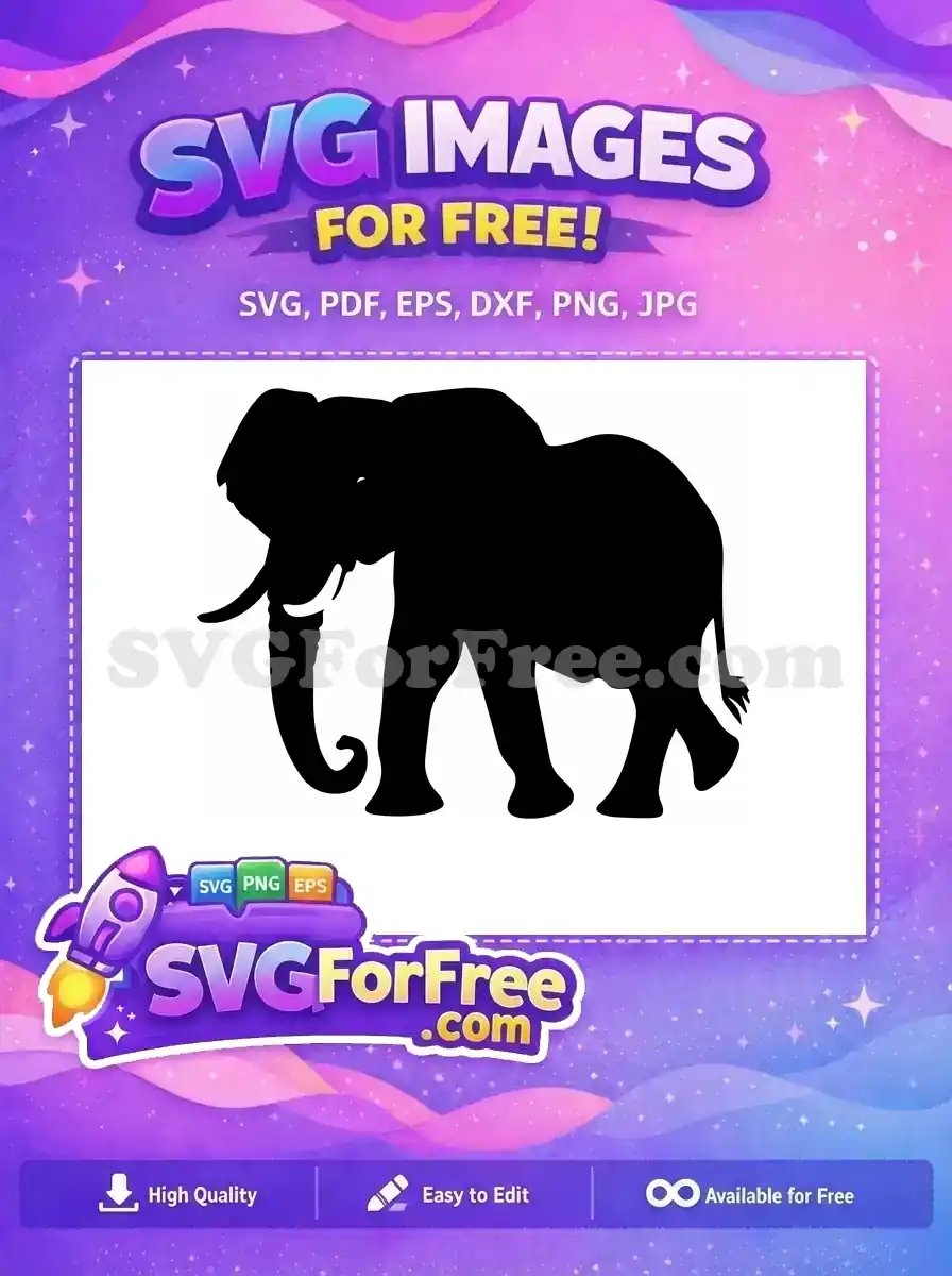 Free Majestic Elephant Free Detailed Outline Elephant Silhouette Free SVG