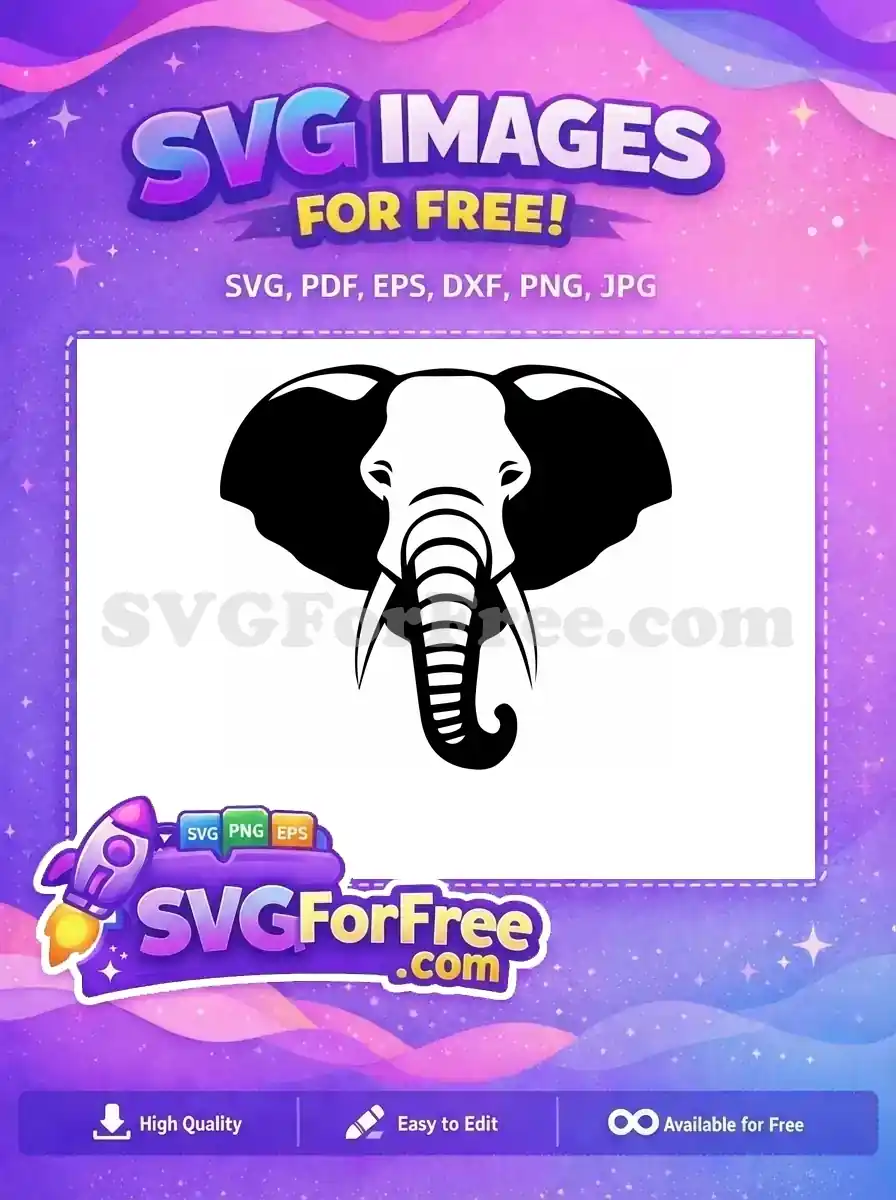 Free African Elephant Free Vintage Silhouette Jungle Wildlife Free SVG