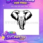Free Majestic Black Free Powerful Tusked Elephant Silhouette Free SVG - Instant Download
