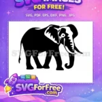 Free Majestic Elephant Free Wild Animal Elephant Silhouette Free SVG - Instant Download
