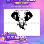 Free Majestic Elephant Head Free Detailed Silhouette Wild African Free SVG - Instant Download