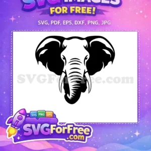 Free Black Elephant Free White Tusk Safari Animal Free SVG