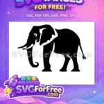 Free Bold Black Elephant Free Majestic Tusks Safari Animal Free SVG - Instant Download