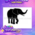 Free Majestic Elephant Free Detailed Silhouette Elephant Art Free SVG - Instant Download