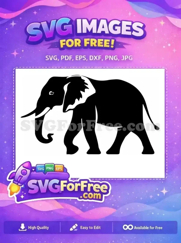 Free Majestic Elephant Free Safari Wildlife Nature Lover Free SVG