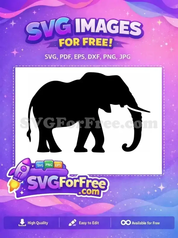 Free Graceful Elephant Free Simple Silhouette Safari Animal Free SVG Free Graceful Elephant Free Simple Silhouette Safari Animal Free SVG