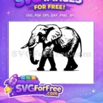 Free Elephant Silhouette Free Wild Animal Safari Jungle Free SVG - Instant Download