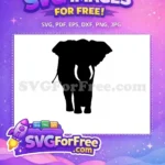Free Cute Elephant Free Simple Silhouette Animal Design Free SVG - Instant Download
