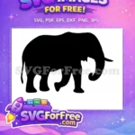 Free Majestic Elephant Free Animal Outline Jungle Safari Free SVG - Instant Download