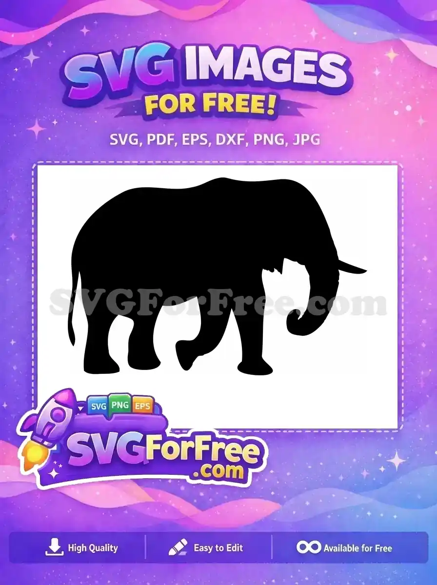 Free Majestic Elephant Free Animal Outline Jungle Safari Free SVG