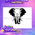 Free black white elephant Free majestic tusks wildlife Free SVG - Instant Download