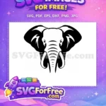 Free Black Elephant Free Detailed African Wildlife Silhouette Free SVG - Instant Download