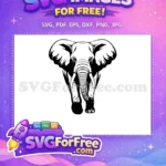 Free Majestic Elephant Design Free Detailed Trunk Safari Animal Free SVG - Instant Download