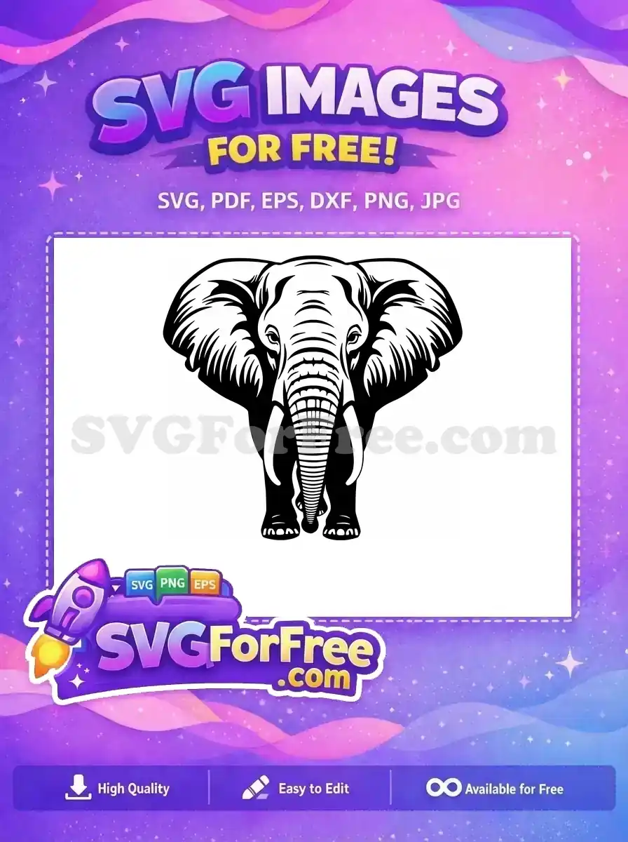 Free Majestic Elephant Free Wildlife Animal Jungle Themed Free SVG
