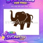 Free Brown Elephant Silhouette Free Playful Safari Animal Free SVG - Instant Download