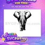 Free majestic grey elephant Free playful baby elephant Safari Free SVG - Instant Download