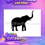 Free Majestic Trunk Up Free Powerful Black Outline Jungle Animal Free SVG - Instant Download