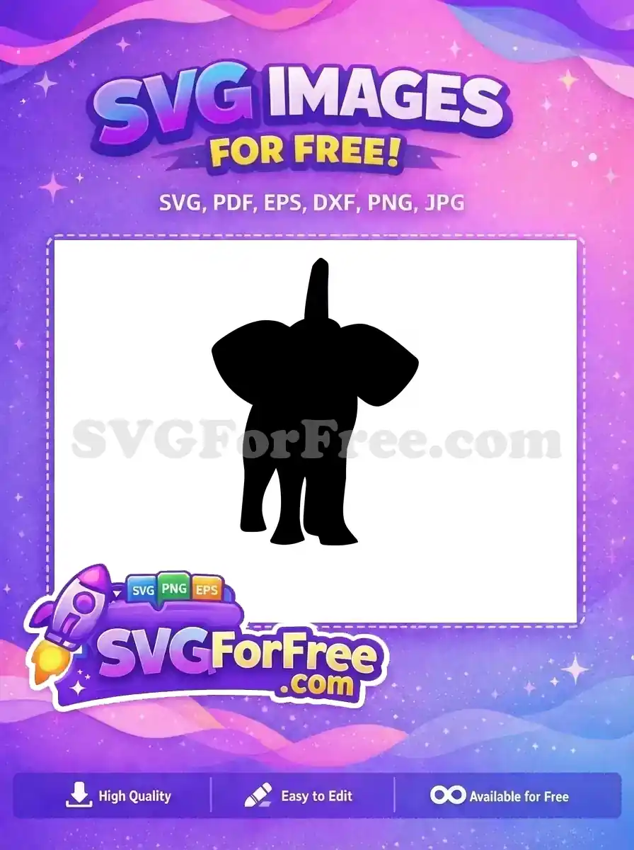 Free Elephant Silhouette Free Wild Animal Design Jungle Safari Free SVG