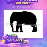 Free Black Silhouette Free Wild Elephant Animal Kingdom Free SVG - Instant Download