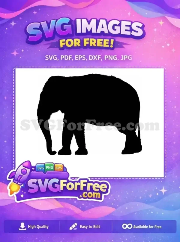 Free Black Silhouette Free Wild Elephant Animal Kingdom Free SVG