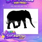 Free Majestic Elephant Free Clean Outline Safari Jungle Free SVG - Instant Download